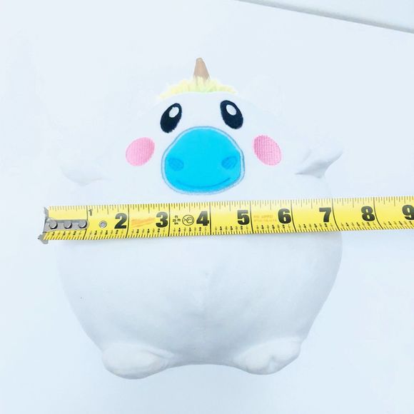 Nanco White 6 Inch Unicorn Squisy Plush With Rainbow Hair - Picture 10 of 10